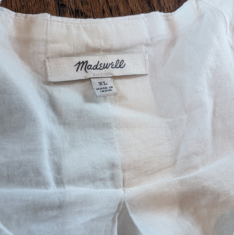 Madewell White V-Neck Short Sleeve Shift Dress - Picture 5 of 9